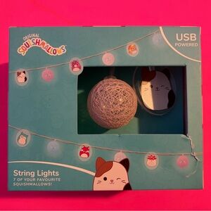Original Squishmallows USB String Lights - Pink & Teal